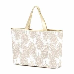NEW VIV & LOU women's coconut palms ally tote bag in beige